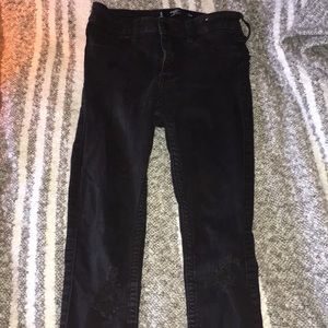 Distressed black high rise Hollister jeans
